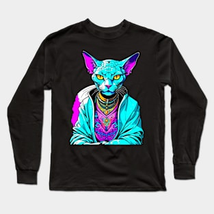 Sphynx cat Cyberpunk Long Sleeve T-Shirt